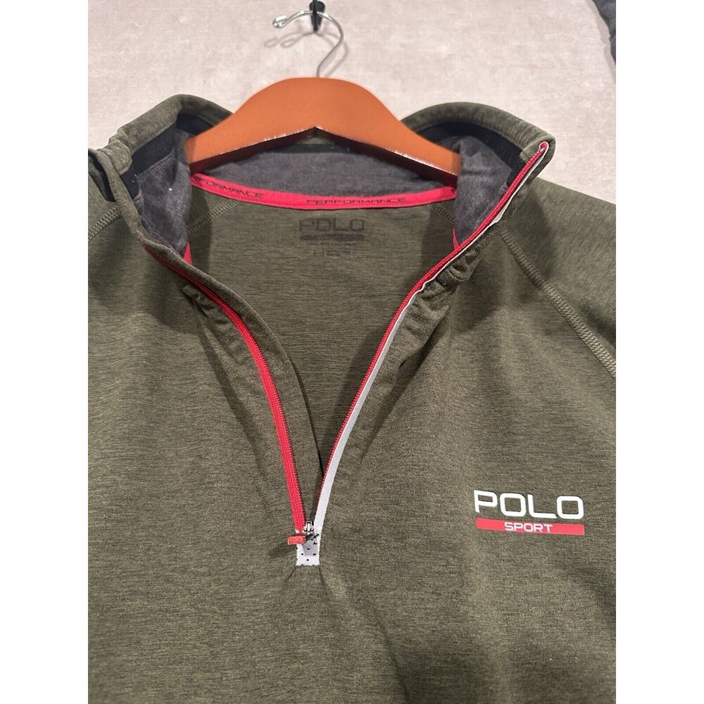 Polo Ralph Lauren Performance Sport Thermo Vent Stretch 1/4 Zip Green Large - Picture 3 of 8